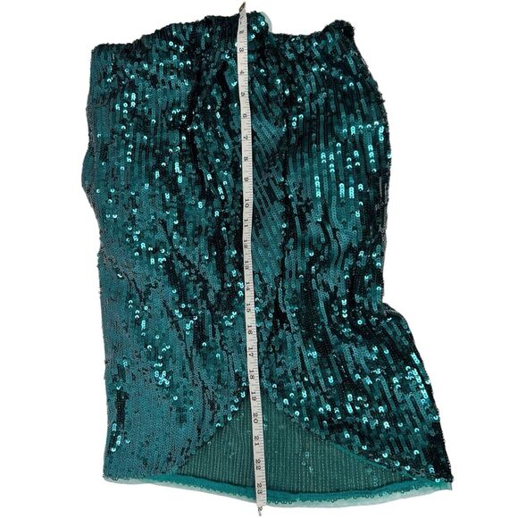 Asos TFNC Emerald Green Sequin Mini Party Disco New Years Dress Size US 10 WP638 - Picture 9 of 10